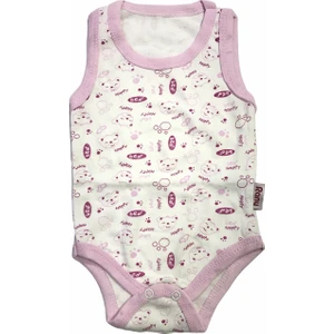 Rany Baby Atlet Body Desenli Interlok Pembe Ayı Desenli