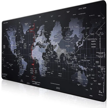 Slaster 90X40 Dünya Haritası Desenli Xxl Gaming Mousepad (Büyük Boy World Map Oyuncu Mouse