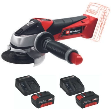 Einhell Te-Ag 18/115 Li 2X4.0AH Çift Akülü Avuç Taşlama Yüksek Performans ve Ergonomik