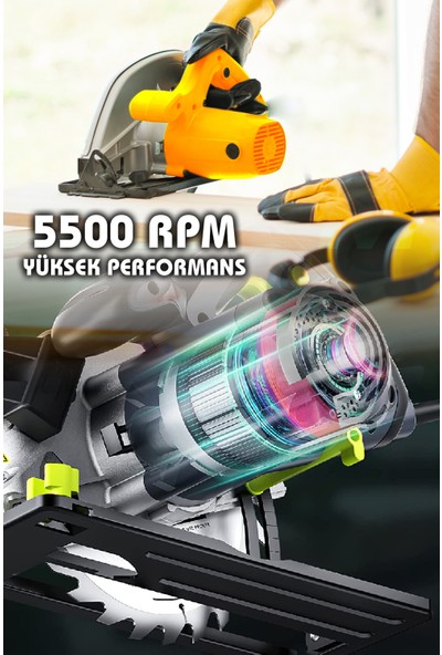 Assur Ahşap Kesme Makinası Elektrikli Profesional 5500 Rpm Daire Testere