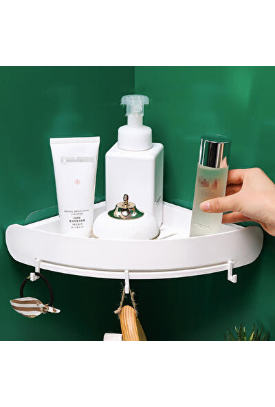 Xinh Banyo Raf Organizatör Köşe Raf Depolama Tutucu Plastik Banyo Raf Vantuz Duş Duvar Tutucu Şampuan Tutucu | Banyo Rafları