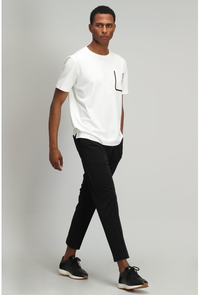 Lufian Marni Modern Grafik T- Shirt Kırık Beyaz