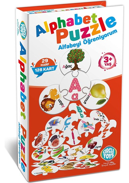 Circle Toys CRCL009 Alphabet Puzzle, Çok Renkli