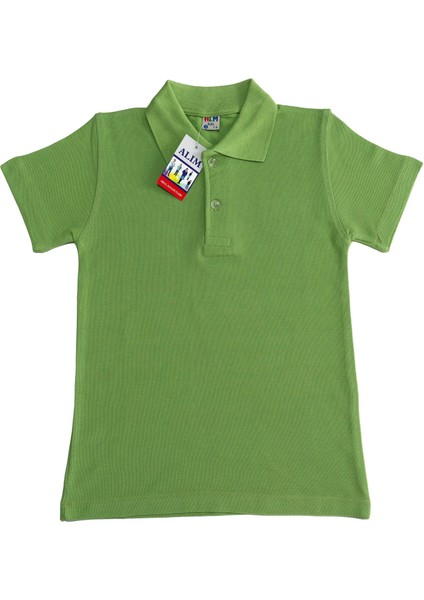 Polo Yaka Tişört Alm Kısa Kol 6-16 Yaş Çocuk Fıstık Yeşili Tonaton Okul Tişört/t-Shirt 8-9 Yaş