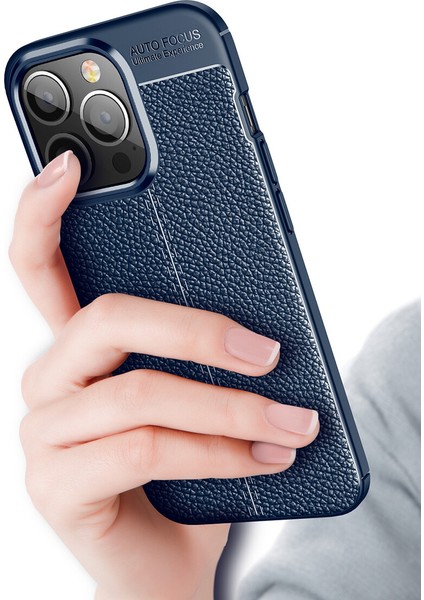 Apple Iphone 14 Pro Max Kılıf Deri Desenli Lux Niss Silikon
