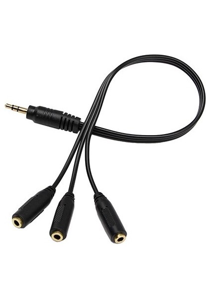 Ses Sistemi Kablosu 1 Erkek 3 Dişi 3,5mm Stereo Kablo
