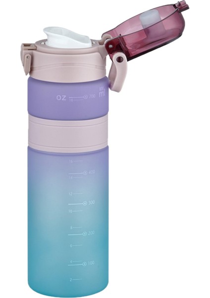 Çift Renk 800 ml Kaydırmaz Silikon Gövde Rahat Içim Pipetsiz Motivasyon Su Matarası fiyatları