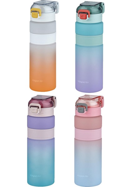 Çift Renk 800 ml Kaydırmaz Silikon Gövde Rahat Içim Pipetsiz Motivasyon Su Matarası modelleri