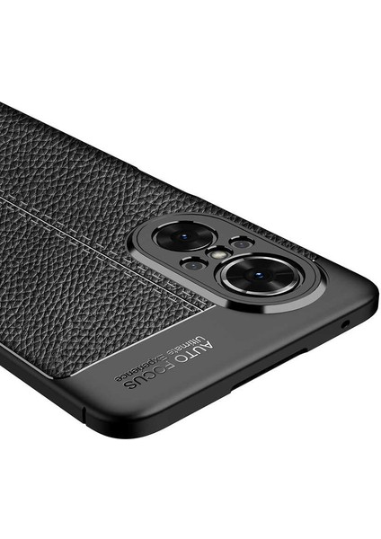 Huawei Nova 9 Se Kılıf Niss Deri Desen Silikon Kmaera Korumalı