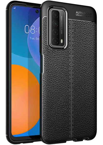 Huawei P Smart 2021 Kılıf Niss Silikon Deri Desen + Ekran Koruyucu