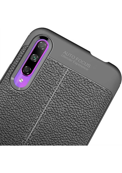 Huawei P Smart Pro 2019 Kılıf Niss Silikon Deri Desen + Ekran Koruyucu