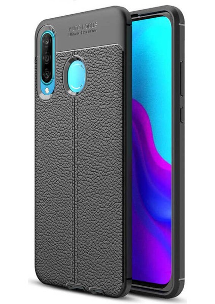 Huawei P30 Lite Kılıf Niss Silikon Deri Desen + Ekran Koruyucu