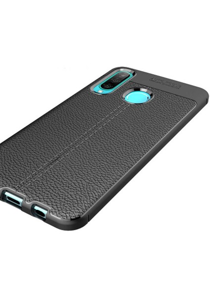 Huawei P30 Lite Kılıf Niss Silikon Deri Desen + Ekran Koruyucu