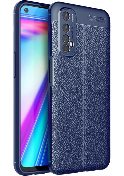 Realme 7 Kılıf Niss Derili Silikon Lacivert