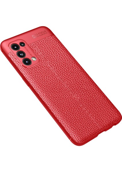 Oppo Reno 5 Kılıf Niss Derili Silikon Kırmızı