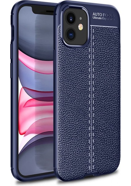 iPhone 12 Mini Kılıf Niss Derili Silikon Lacivert