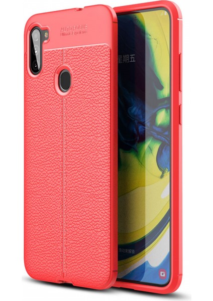 Samsung Galaxy M11 Kılıf Niss Derili Silikon Kırmızı