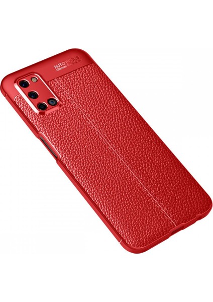 Oppo A72 Kılıf Niss Derili Silikon Kırmızı