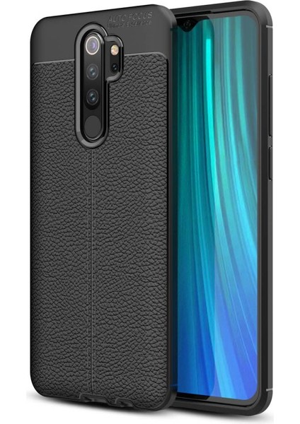 Xiaomi Redmi Note 8 Pro Kılıf Niss Derili Silikon Siyah