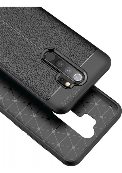 Xiaomi Redmi Note 8 Pro Kılıf Niss Derili Silikon Siyah