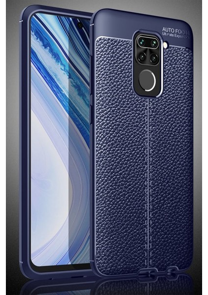 Xiaomi Redmi Note 9 Kılıf Niss Derili Silikon Lacivert