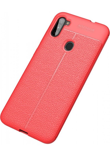 Samsung Galaxy M11 Kılıf Niss Derili Silikon Kırmızı