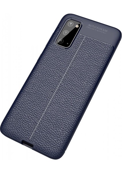 Samsung Galaxy S20 Kılıf Niss Derili Silikon Lacivert