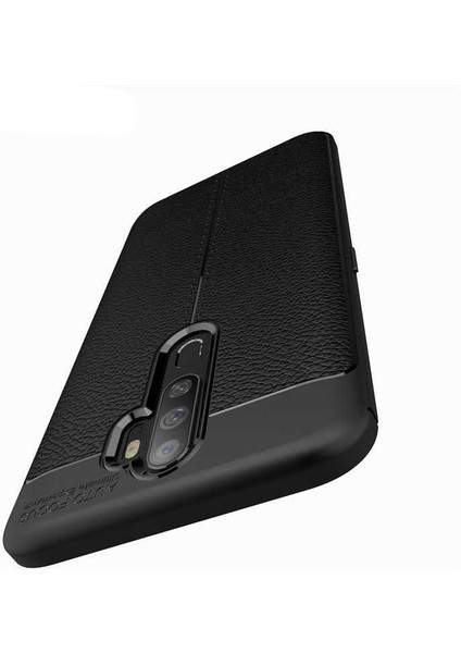 Oppo A5 2020 Kılıf Niss Silikon Deri Desen + Ekran Koruyucu