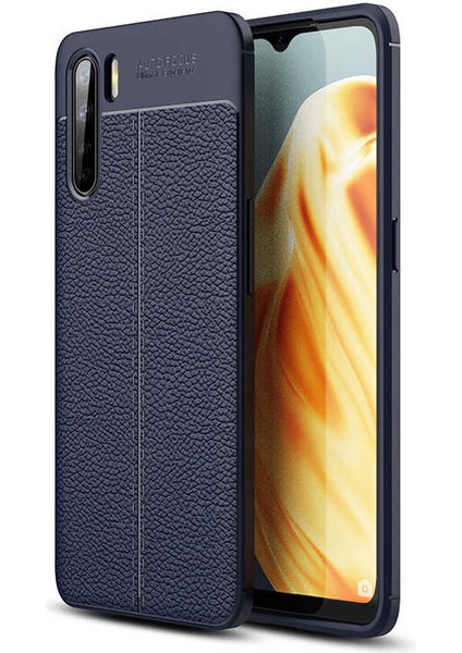 Oppo Reno 3 Kılıf Niss Silikon Deri Desen + Ekran Koruyucu