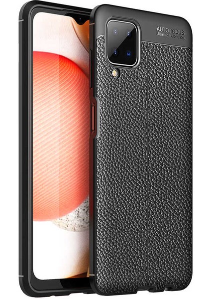 Samsung Galaxy A12 Kılıf Niss Silikon Deri Desen + Ekran Koruyucu