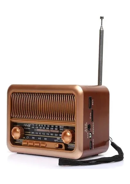 NS-3315BT Taşınabilir Nostaljik Radyo Bluetooth Hoparlör Mp3 Çalar