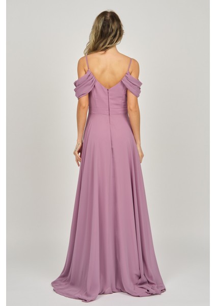 Kadın Derin Yırtmaçlı Uzun Abiye Elbise 5481027 Gül Kurusu indirimleri