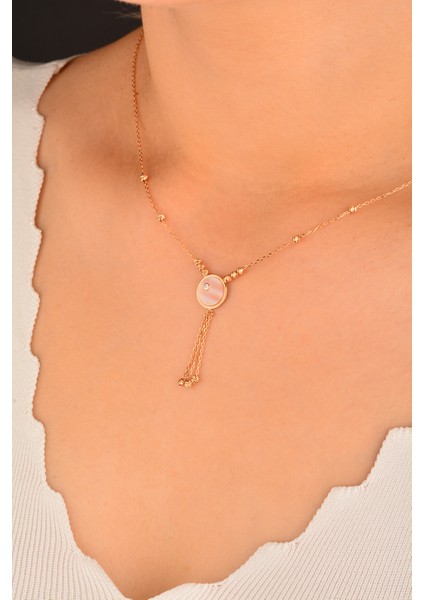 14 Ayar Dorikalı Sedef Rose Altın Kolye fiyatları