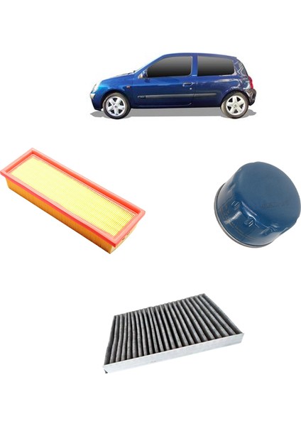 Renault Clio 2 1.6- Filtre Yağ Bakım Seti 1998-2000 3Lü Karbon KİT1031E