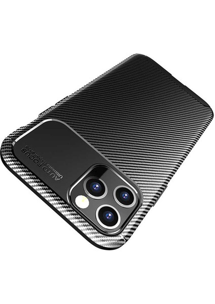 Apsuwa Iphone 12 Pro Max Karbon Görünüm Negro Silikon Kılıf