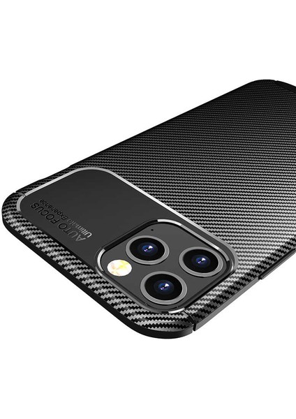 Apsuwa Iphone 12 Pro Max Karbon Görünüm Negro Silikon Kılıf