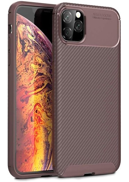 Apsuwa Iphone 11 Pro Max Karbon Görünüm Negro Silikon Kılıf + Ekran Koruyucu Nano