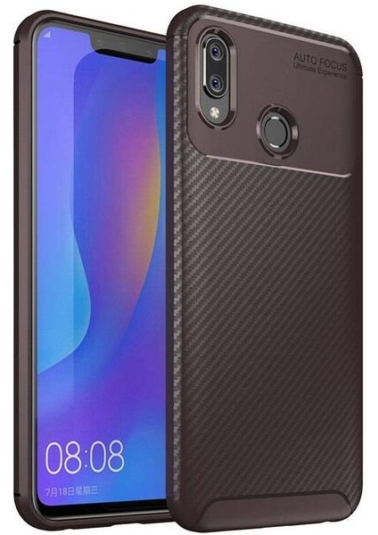 Huawei Honor Play Karbon Görünüm Negro Silikon Kılıf + Ekran Koruyucu Nano