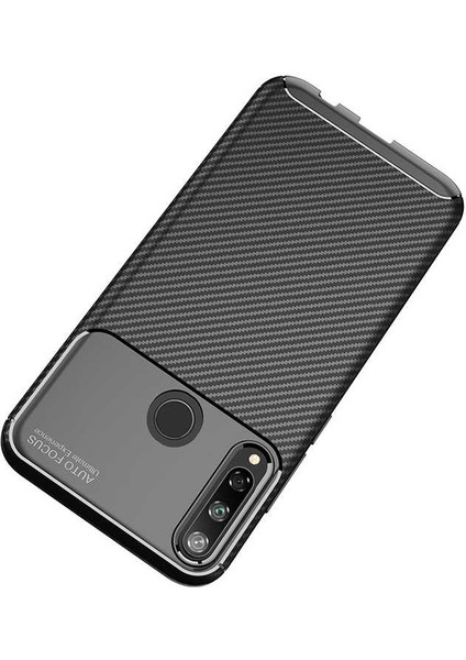 Huawei P40 Lite E Karbon Görünüm Negro Silikon Kılıf