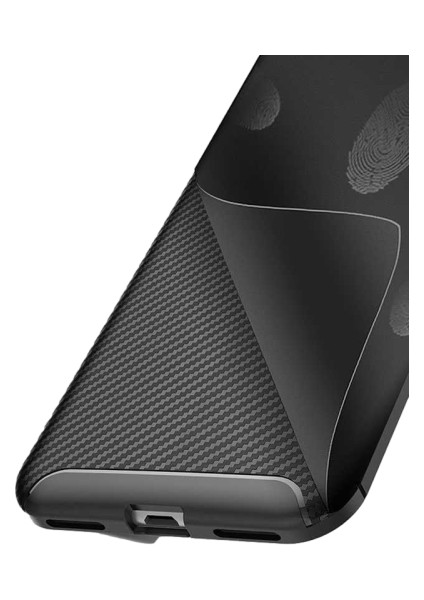 Huawei Y6 2019 Karbon Görünüm Negro Silikon Kılıf + Ekran Koruyucu Nano