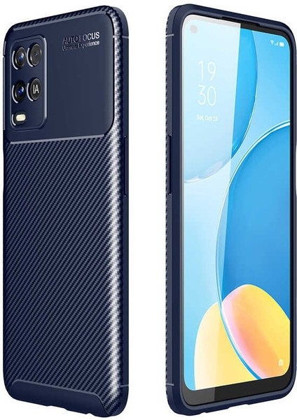 Apsuwa Oppo A54 Karbon Görünüm Negro Silikon Kılıf + Ekran Koruyucu Nano