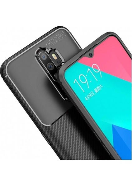 Apsuwa Oppo A5 2020 Karbon Görünüm Negro Silikon Kılıf