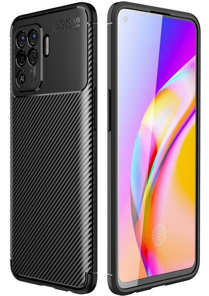 Apsuwa Oppo Reno 5 Lite (CPH2205) Karbon Görünüm Negro Silikon Kılıf