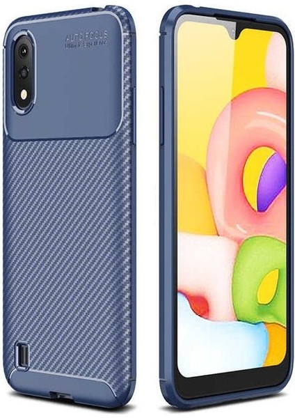 Apsuwa Samsung Galaxy A01 Karbon Görünüm Negro Silikon Kılıf