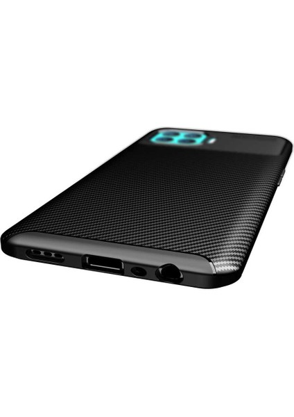 Apsuwa Oppo Reno 4 Lite (CPH2125) Karbon Görünüm Negro Silikon Kılıf + Ekran Koruyucu Nano