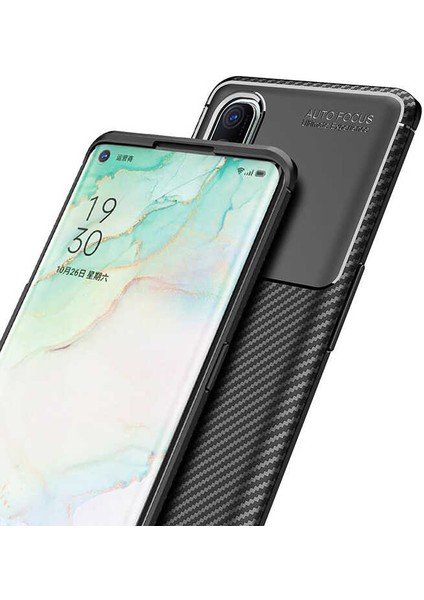 Apsuwa Oppo Reno3 Pro (CPH2009) Karbon Görünüm Negro Silikon Kılıf