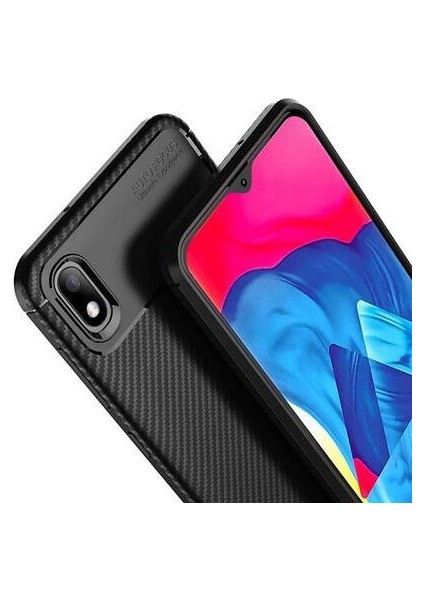 Apsuwa Samsung Galaxy A10 Karbon Görünüm Negro Silikon Kılıf