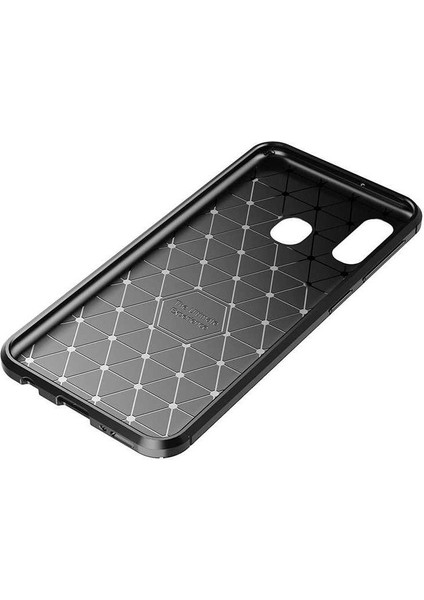Apsuwa Samsung Galaxy A20E Karbon Görünüm Negro Silikon Kılıf