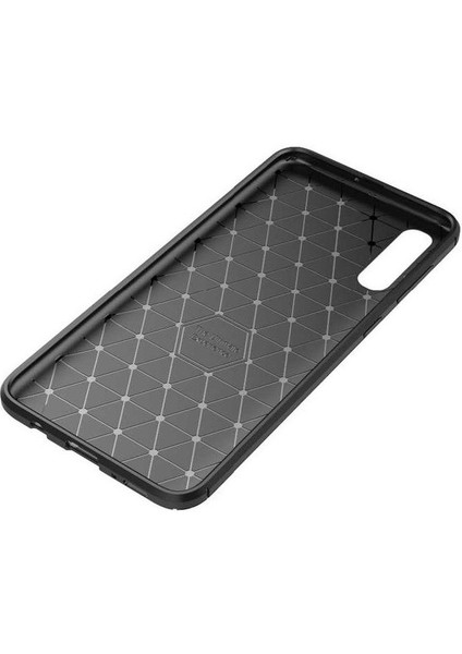 Apsuwa Samsung Galaxy A30S Karbon Görünüm Negro Silikon Kılıf + Ekran Koruyucu Nano