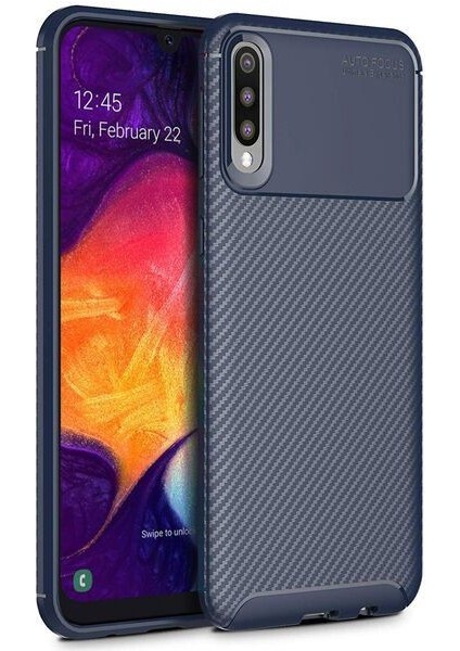 Apsuwa Samsung Galaxy A30S Karbon Görünüm Negro Silikon Kılıf + Ekran Koruyucu Nano